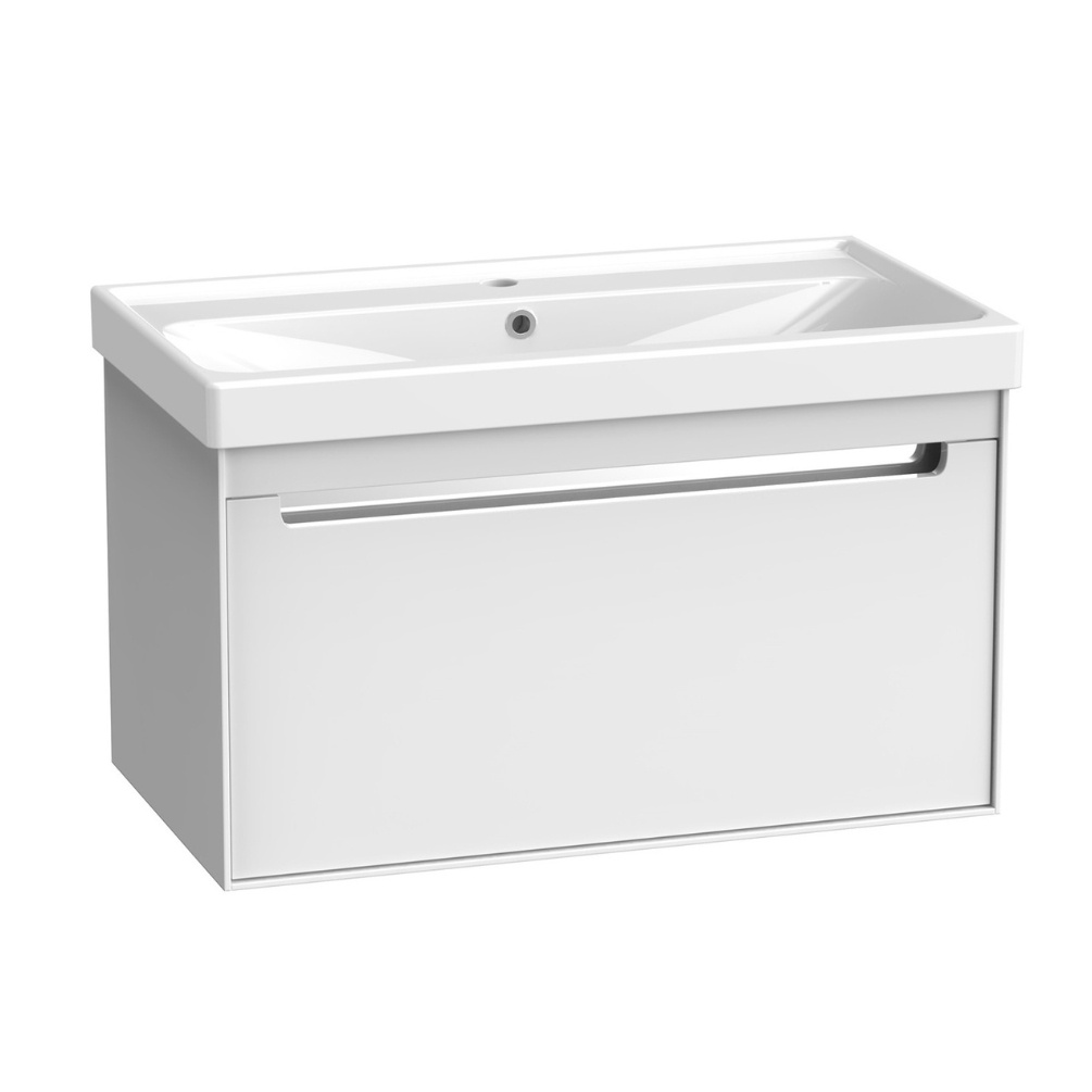 Cut out image of the Tavistock Acumen 800mm Gloss White Wall-Hung Vanity Unit & Basin